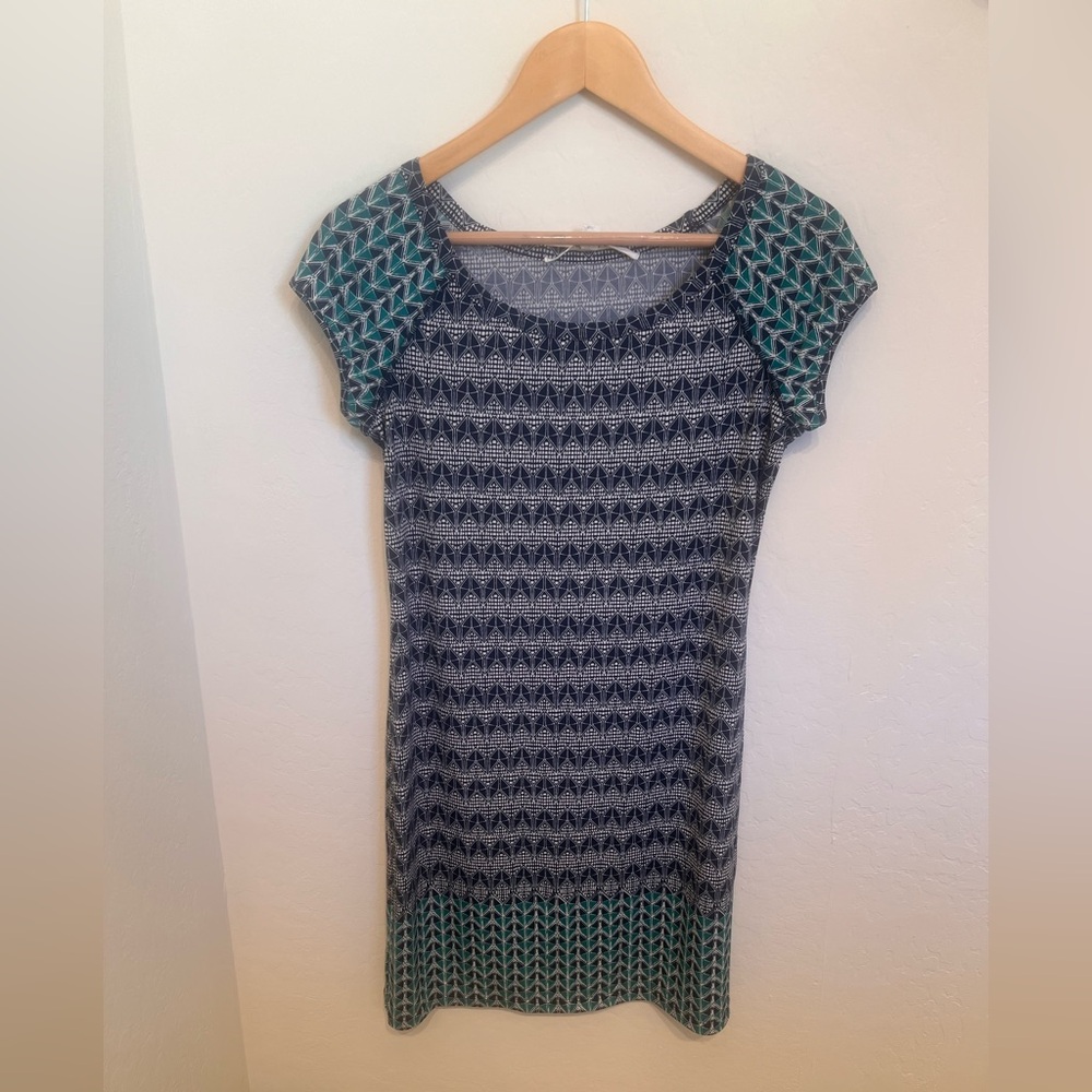 Max Studio Women’s Knee Length Navy and Green Mini Dress size S